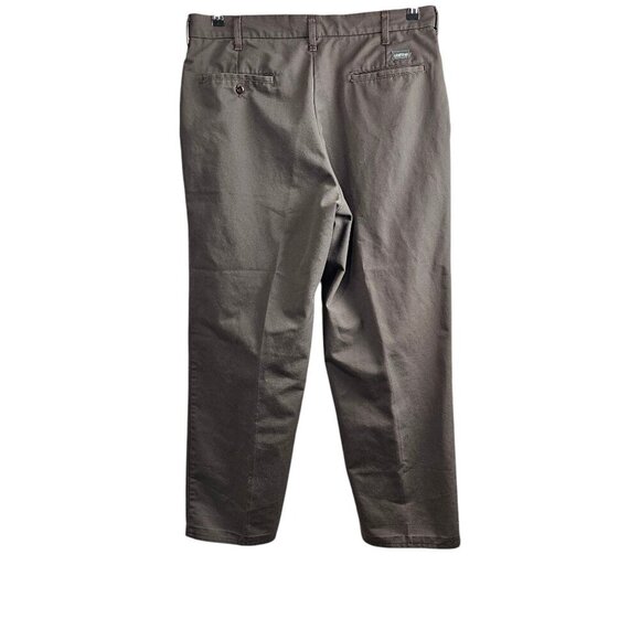 UniFirst Soft Twill Chino Flat Front Cotton Blend Gray Uniform Workwear Pants - Picture 6 of 9